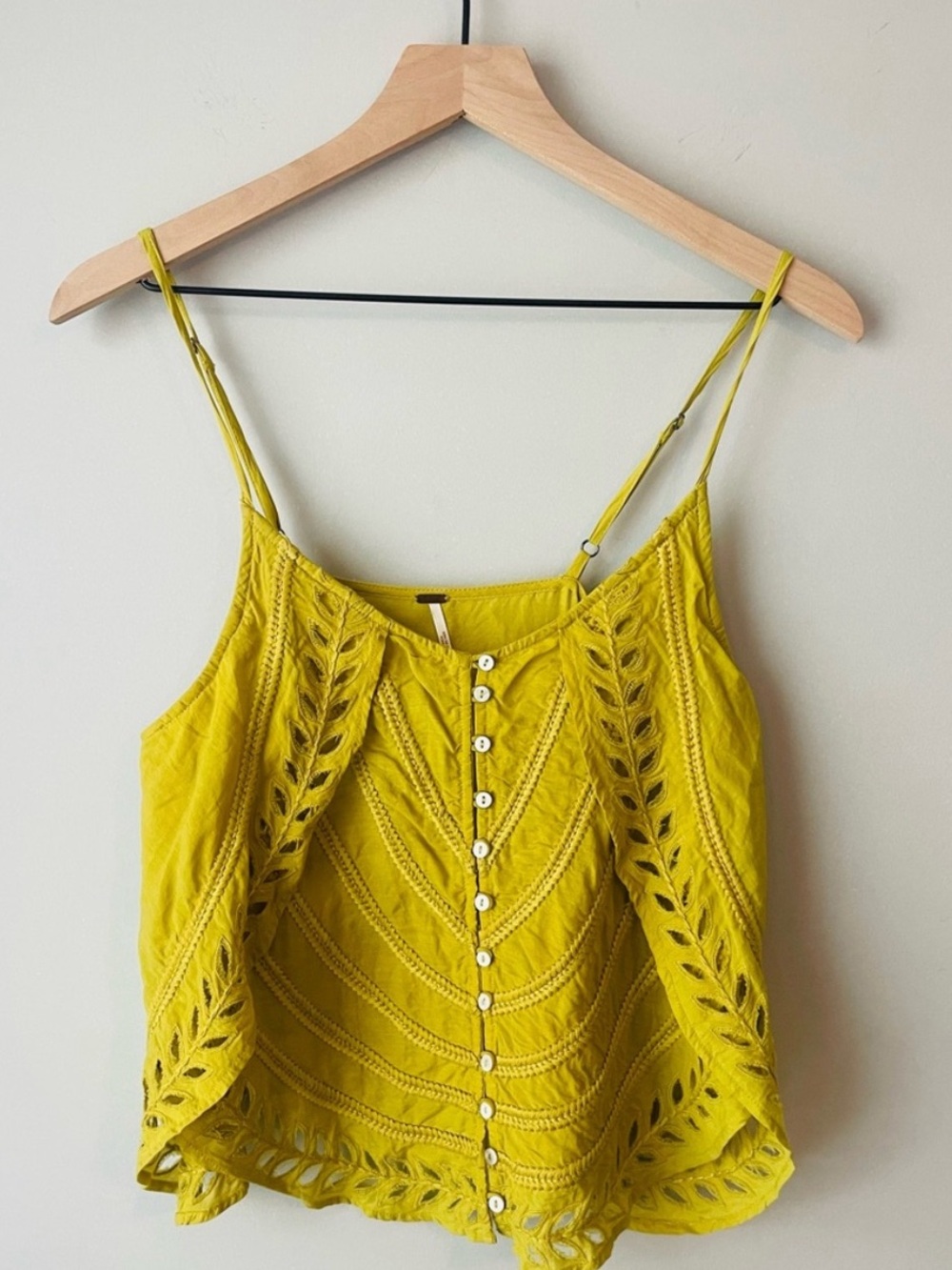 Free People Eyelet Button-Front Tank Top